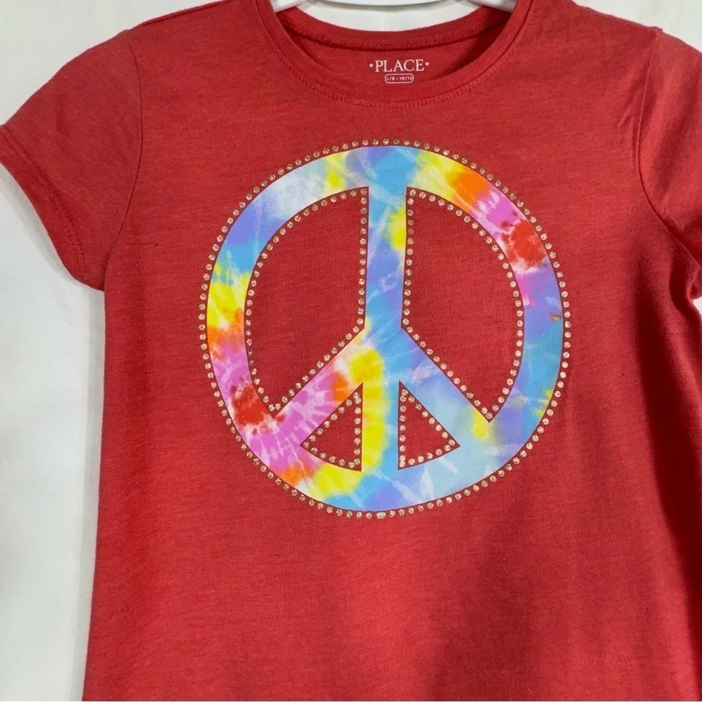 Children’s Place Peace Sign Orange Short Sleeve Tee
